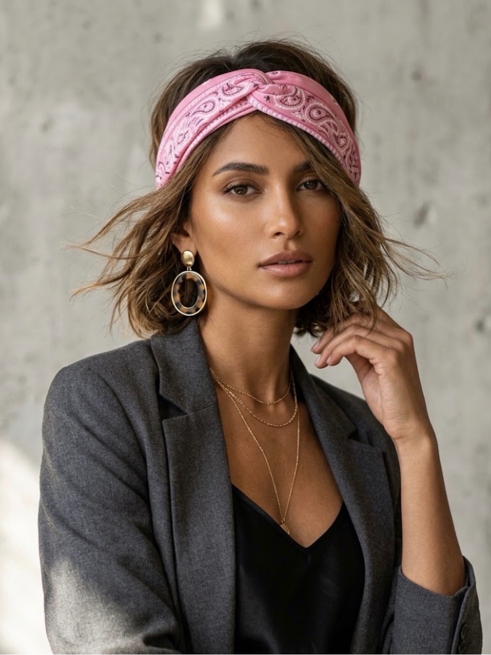 Pink Twisted Bandana Headband - Women Accessories